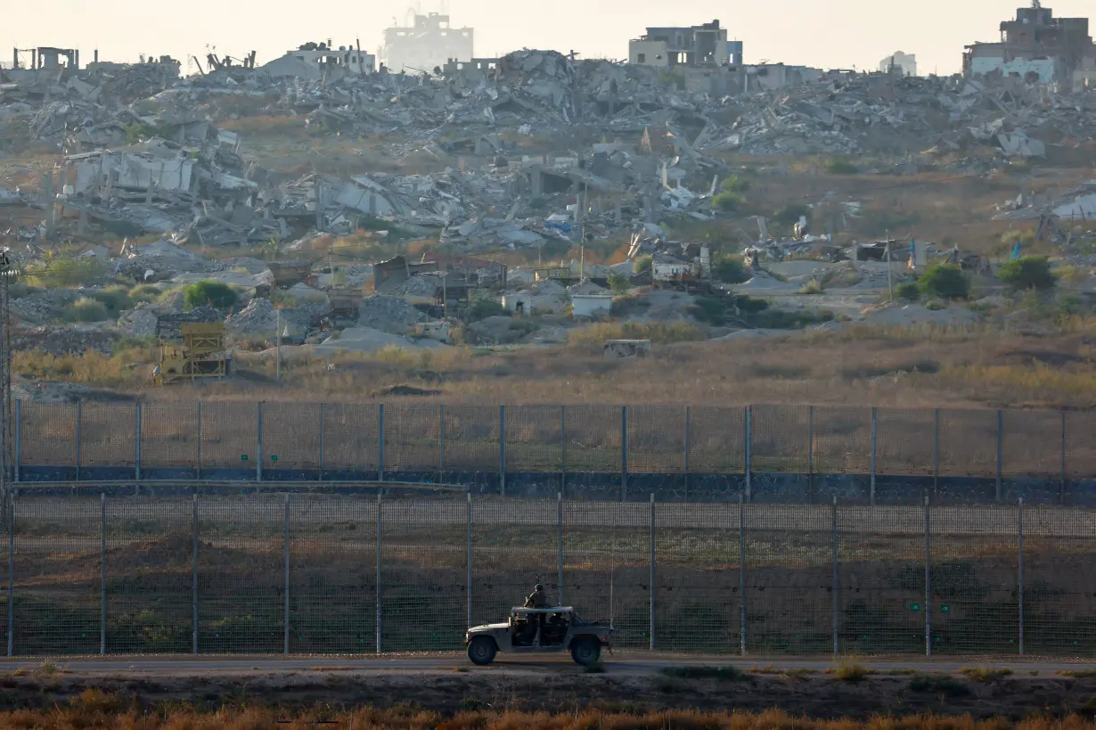 Israeli soldiers near the Israel-Gaza border, amid the Israel-Hamas conflic