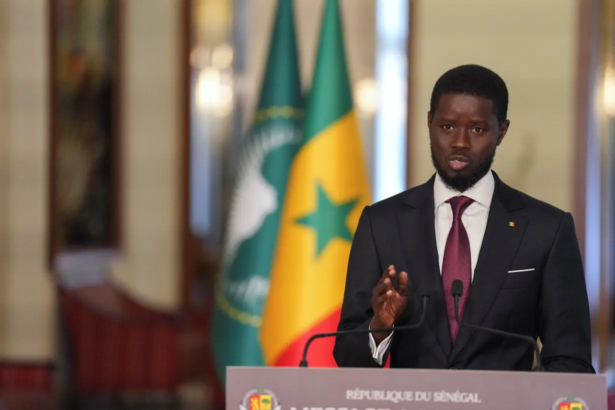 Senegal's newly elected president Bassirou Diomaye Faye addresses the nation in Dakar