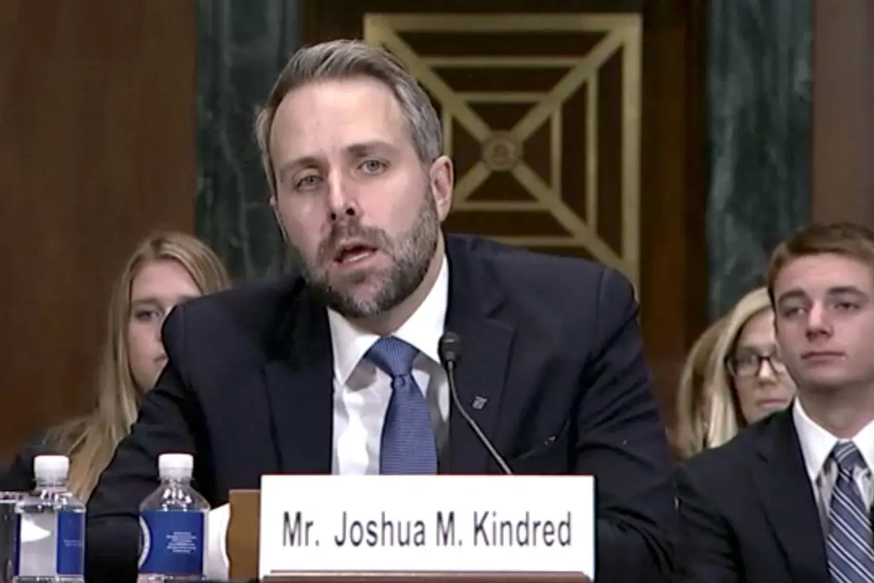 Alaska lawyer Joshua Kindred speaks during a judicial nomination hearing at the U.S. Senate Committee on the Judiciary in 2019