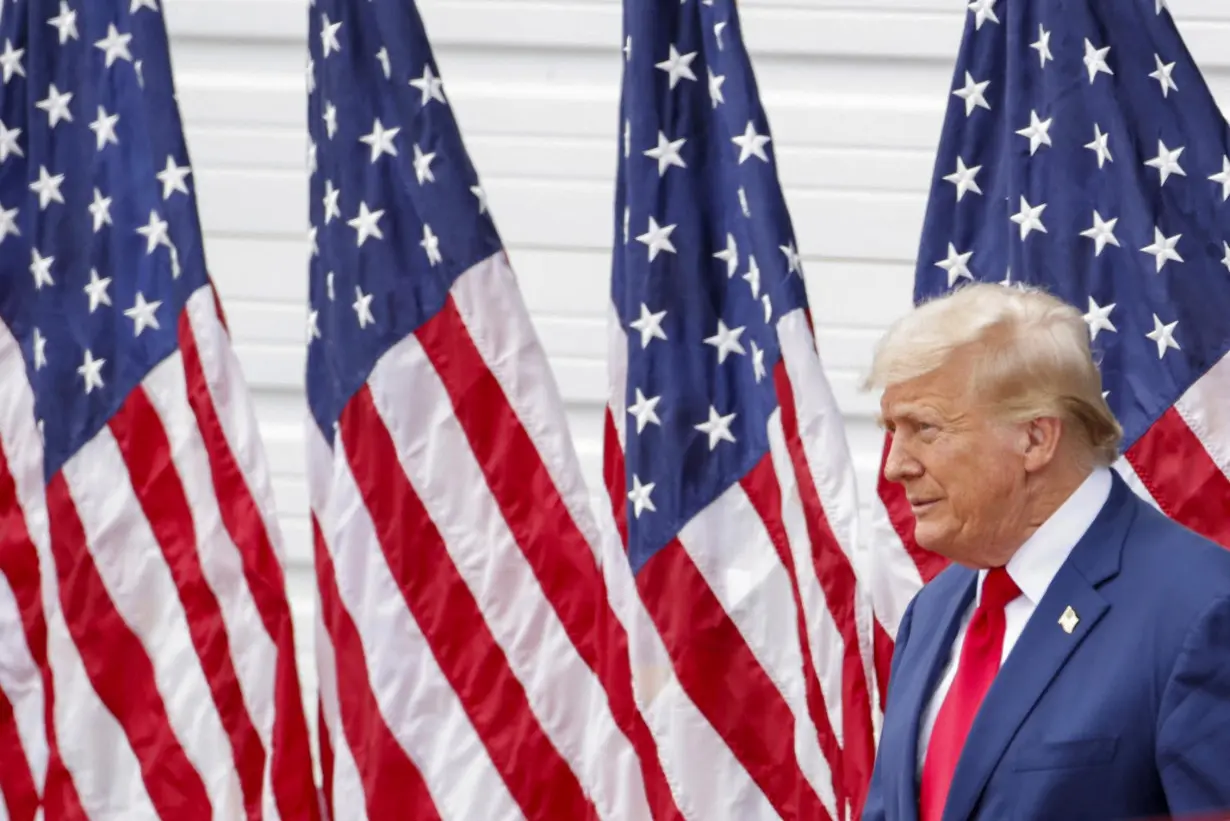 Trump speaks at a campaign rally in Asheboro