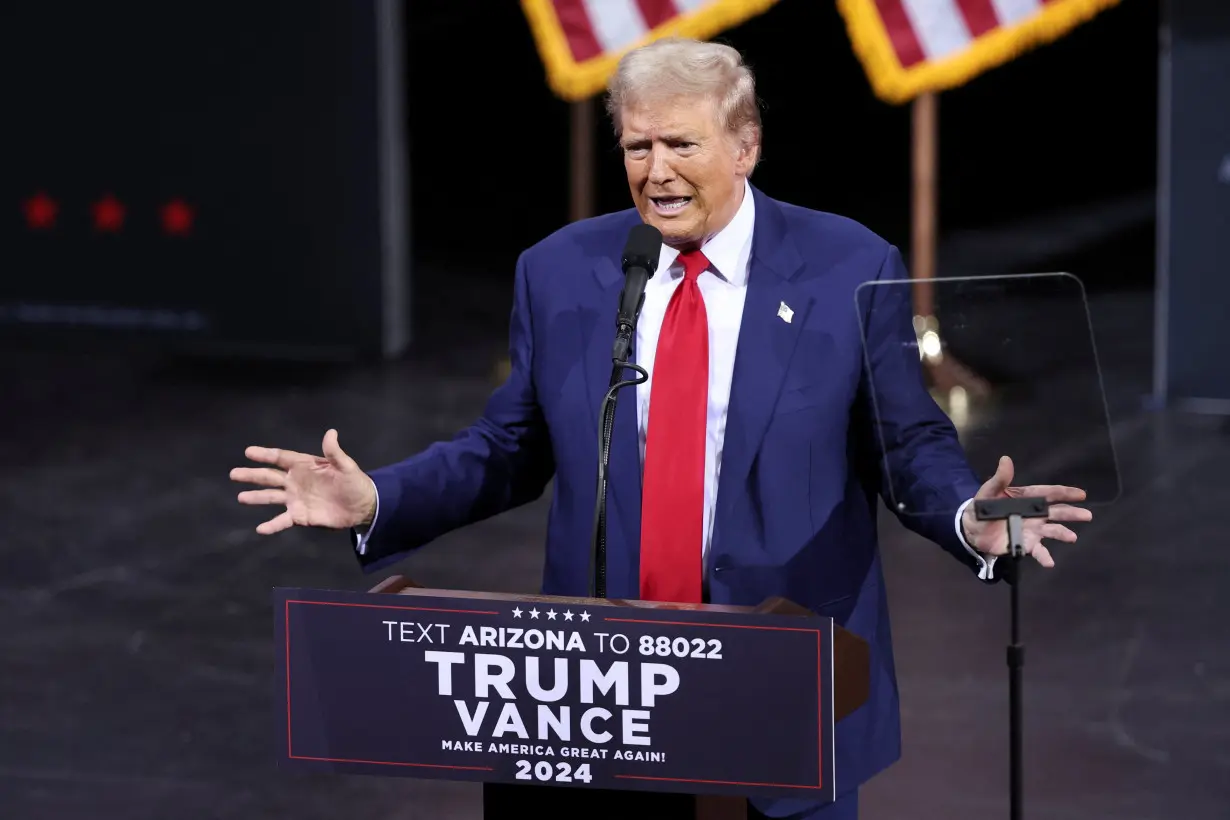 Republican presidential nominee and former U.S. President Trump holds a campaign rally, in Tucson