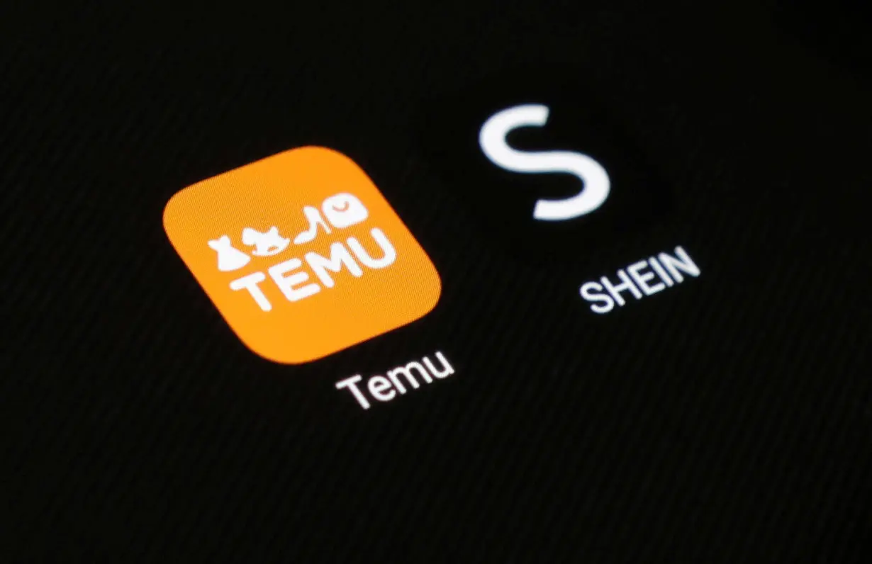 Illustration shows Shein and Temu app icons