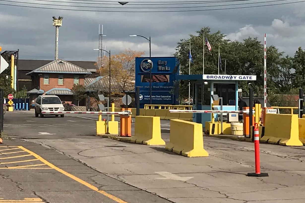 The U.S. Steel Corporation facility entry gate in Gary Indiana