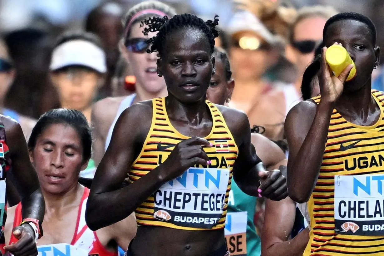 Rebecca Cheptegei runs in last year's World Athletics Championships in Budapest.