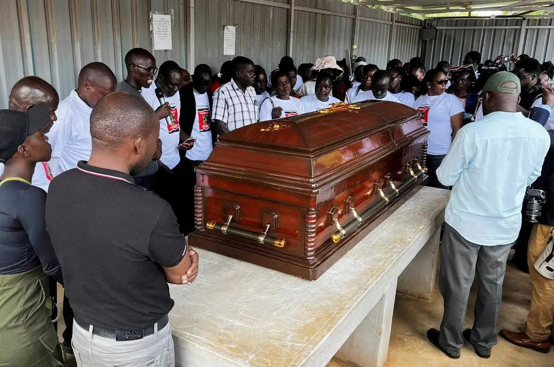 Funeral procession of slain Olympian Rebecca Cheptegei, in Eldoret