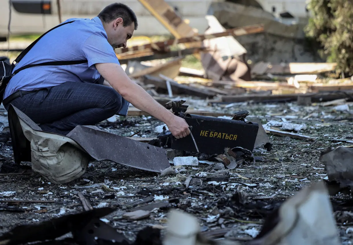 FILE PHOTO: Aftermath of a Russian drone strike in Lviv