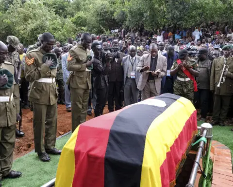 Ugandan Olympic athlete who died after her partner set her on fire gets a military funeral