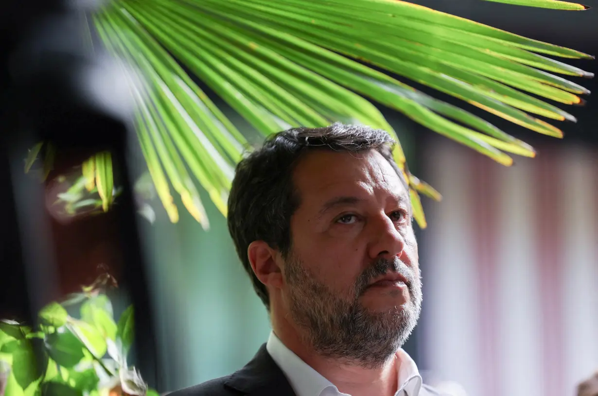 Italian Infrastructure Minister Matteo Salvini attends an event in Milan