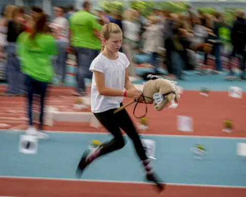 Germany's first hobby horsing championship gallops through Frankfurt