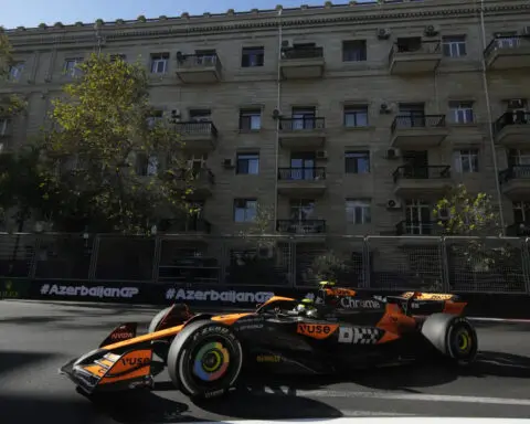 Piastri wins F1's Azerbaijan Grand Prix after late crash knocked out Perez and Sainz