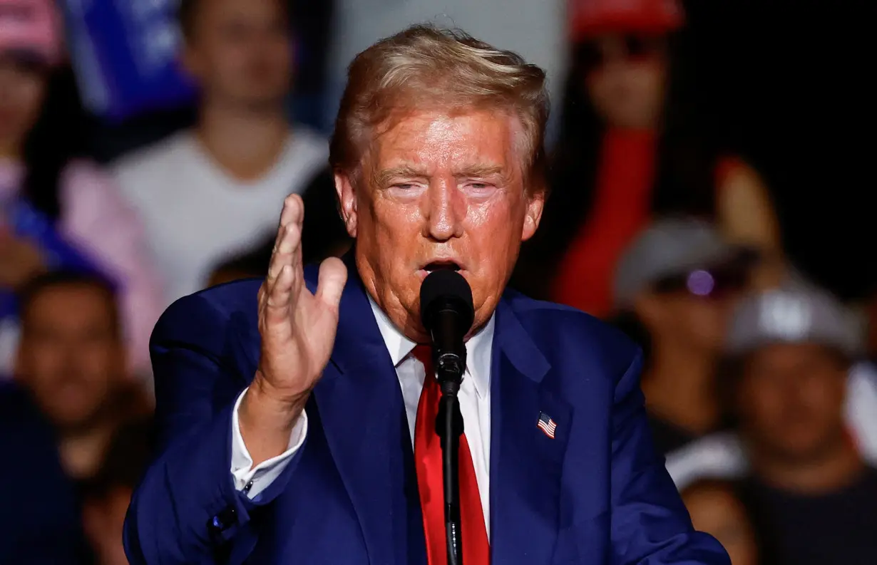 FILE PHOTO: Republican presidential nominee and former U.S. President Donald Trump holds a rally in Las Vegas