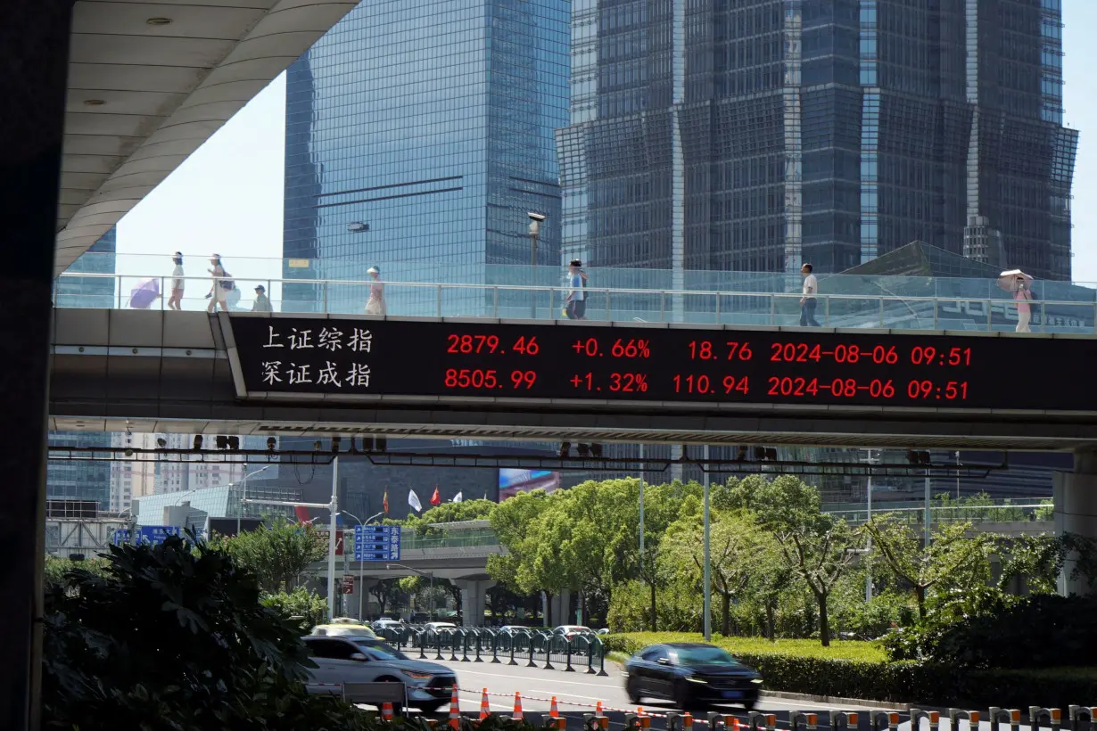 FILE PHOTO: Stock information display in Shanghai