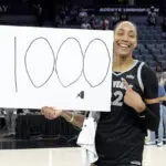 A'ja Wilson reaches 1,000 points becoming first WNBA player to do it in a season as Aces top Sun