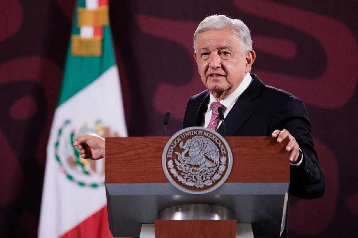 Mexico's President Andres Manuel Lopez Obrador addresses the media in his daily press conference after Mexico's Senate approved a judicial reform, in Mexico City