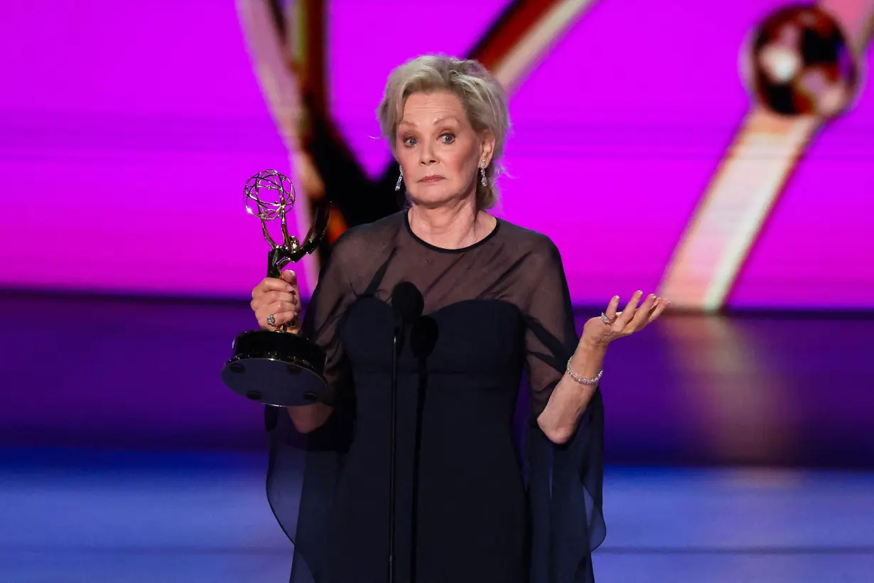 Jean Smart accepts the award for best lead actress in a comedy series at the 76th Primetime Emmy Awards on Sunday, September 15, 2024.