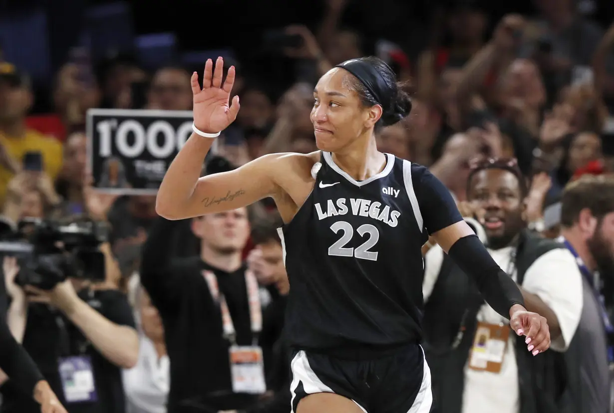 A'ja Wilson becomes 1st WNBA player to reach 1,000 points in a season as Aces top Sun