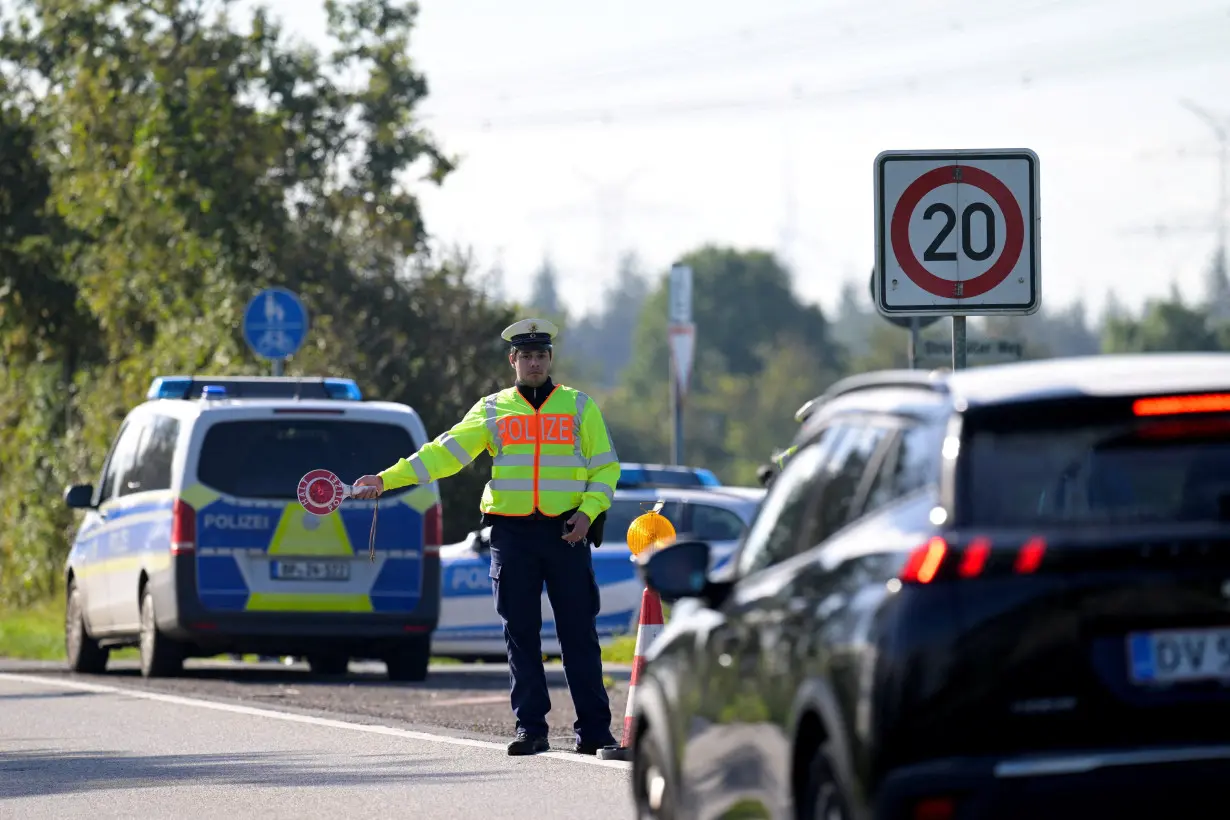 German police conduct random checks at a border with Denmark, in Boeglum