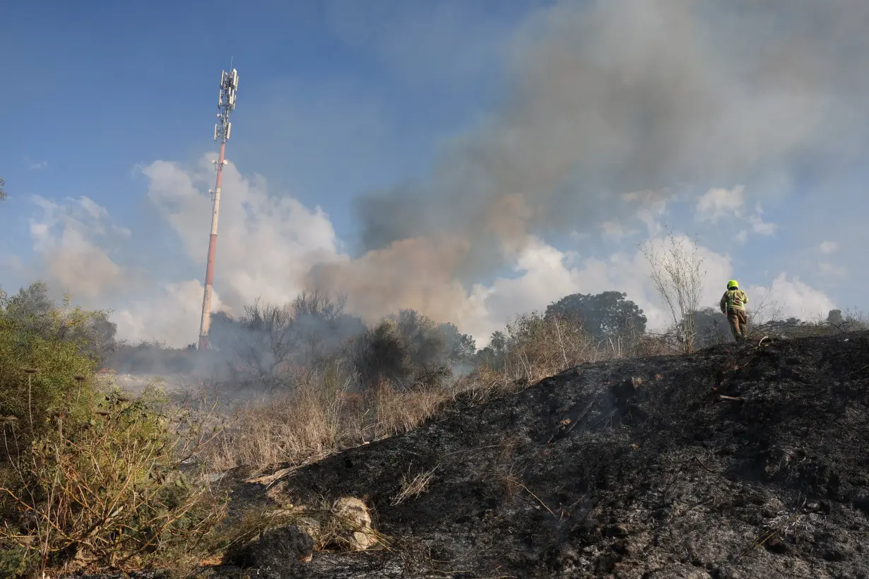 Smoke billows in central Israel after a missile attack from Yemen