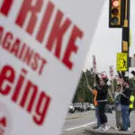 Boeing freezes hiring and executives’ first-class travel as massive strike continues