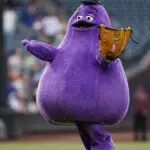 Purple place: Mets unveil the new Grimace seat at Citi Field