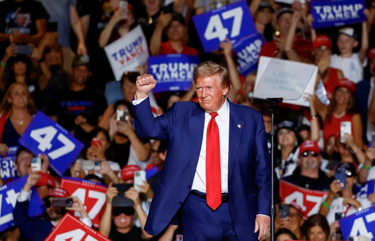 Republican presidential nominee and former U.S. President Donald Trump holds a rally in Las Vegas