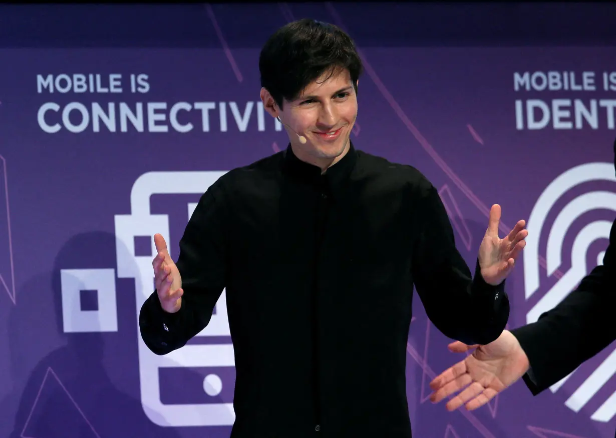 FILE PHOTO: Founder and CEO of Telegram Pavel Durov delivers a keynote speech during the Mobile World Congress in Barcelona