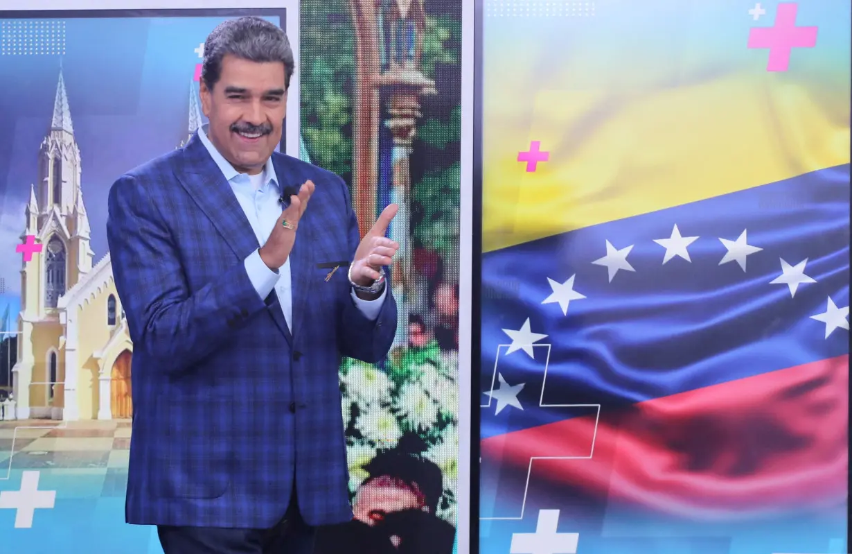 Venezuela's President Nicolas Maduro in his TV show, in Caracas