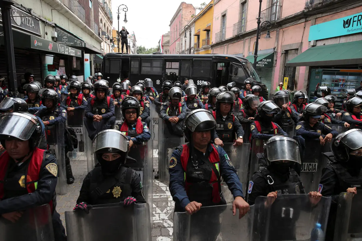 Protest against a highly contested judicial reform proposal, in Mexico City