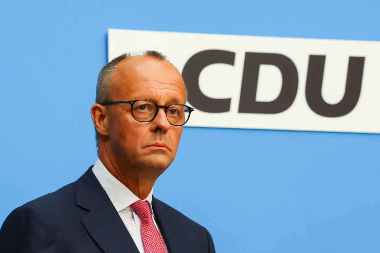 Bavarian State Prime Minister Soeder of the CSU and CDU leader Friedrich Merz hold a press conference, in Berlin