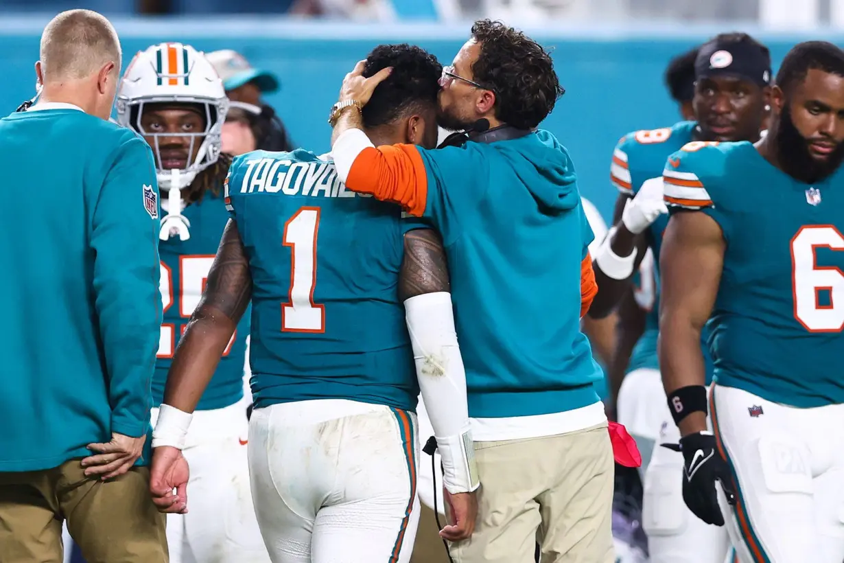 Miami Dolphins quarterback Tua Tagovailoa 'smiling with his teammates' and taking things 'day by day' after latest concussion