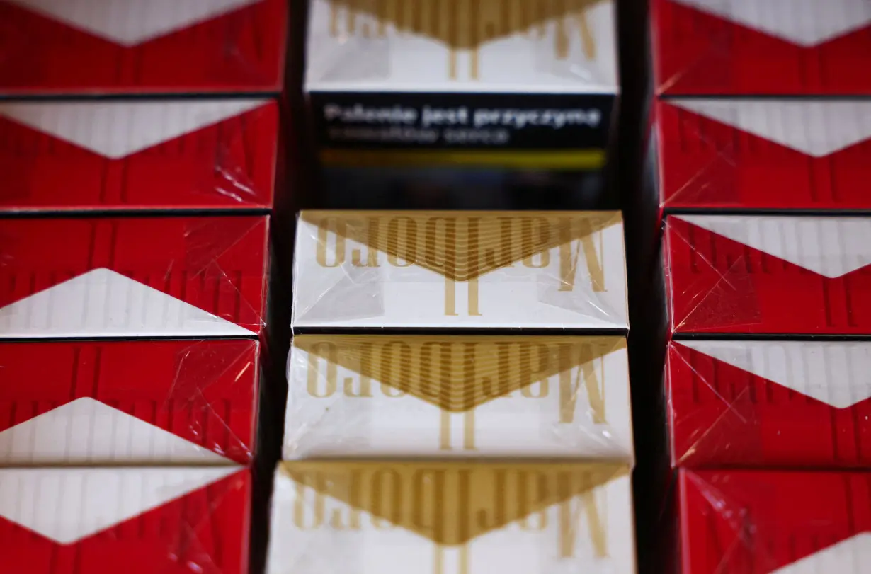 Packages of Marlboro cigarettes produced by Philip Morris International are seen at the grocery store in Warsaw