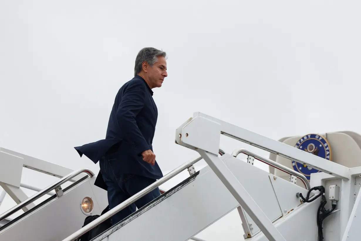 U.S. Secretary of State Antony Blinken departs for Egypt at Joint Base Andrews, Maryland