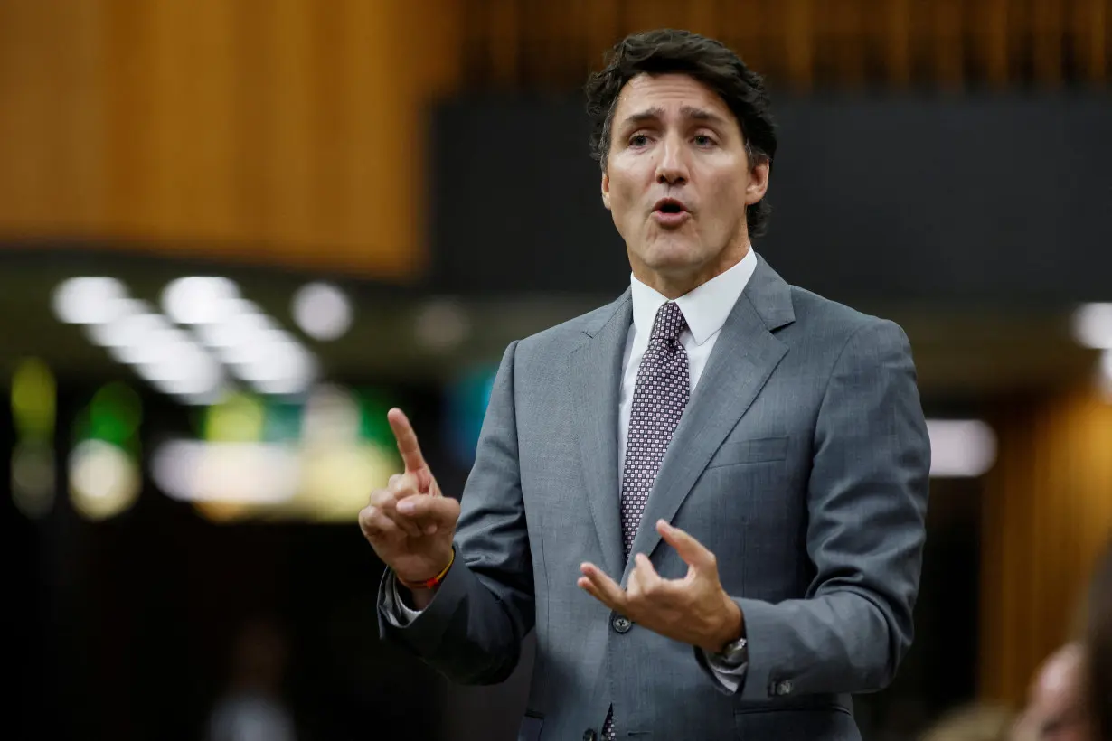 FILE PHOTO: Canada's Prime Minister Justin Trudeau speaks during Question Period in the House of Commons on Parliament Hill in Ottawa