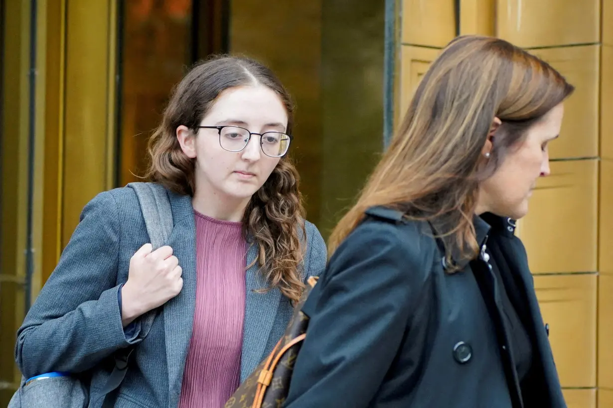 FILE PHOTO: Former crypto hedge fund Alameda Research CEO Caroline Ellison departs the trial of former FTX Chief Executive Sam Bankman-Fried, in New York