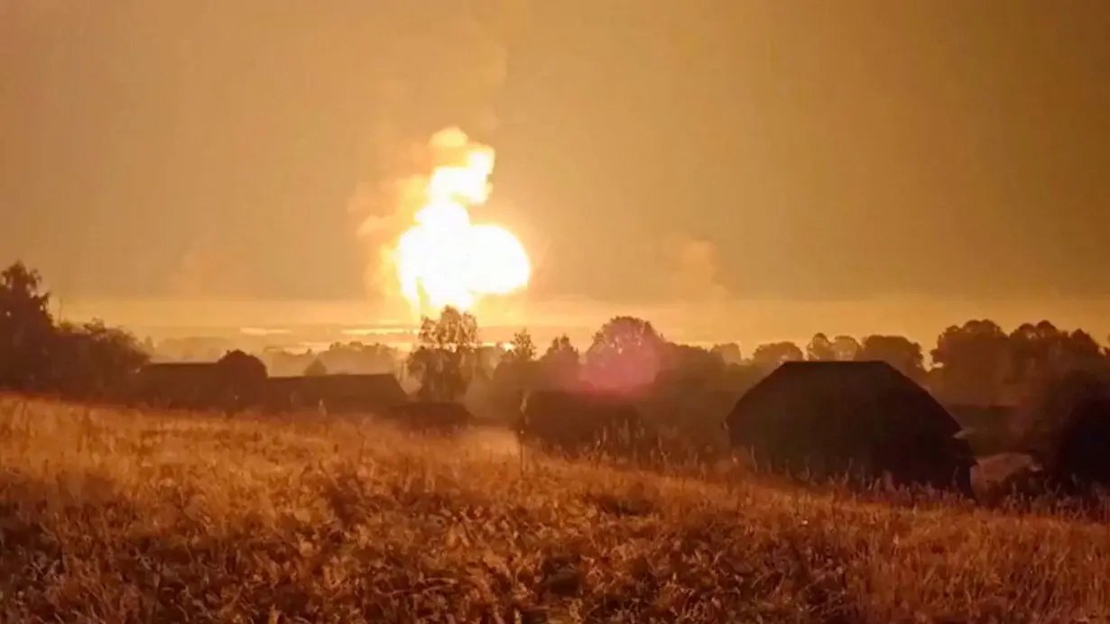 Ukraine claims to have destroyed large Russian ammunition depot in overnight drone attack