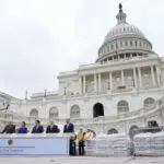 Work has begun on an inauguration stage at the Capitol. The last one became part of Jan. 6 attack