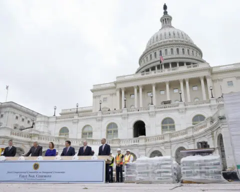 Work has begun on an inauguration stage at the Capitol. The last one became part of Jan. 6 attack