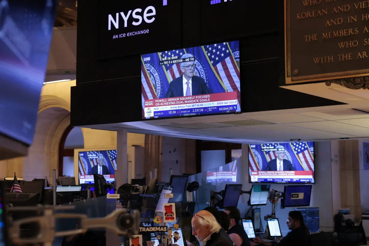 Federal Reserve Chair Jerome Powell interest rate announcement at the New York Stock Exchange (NYSE) in New York City