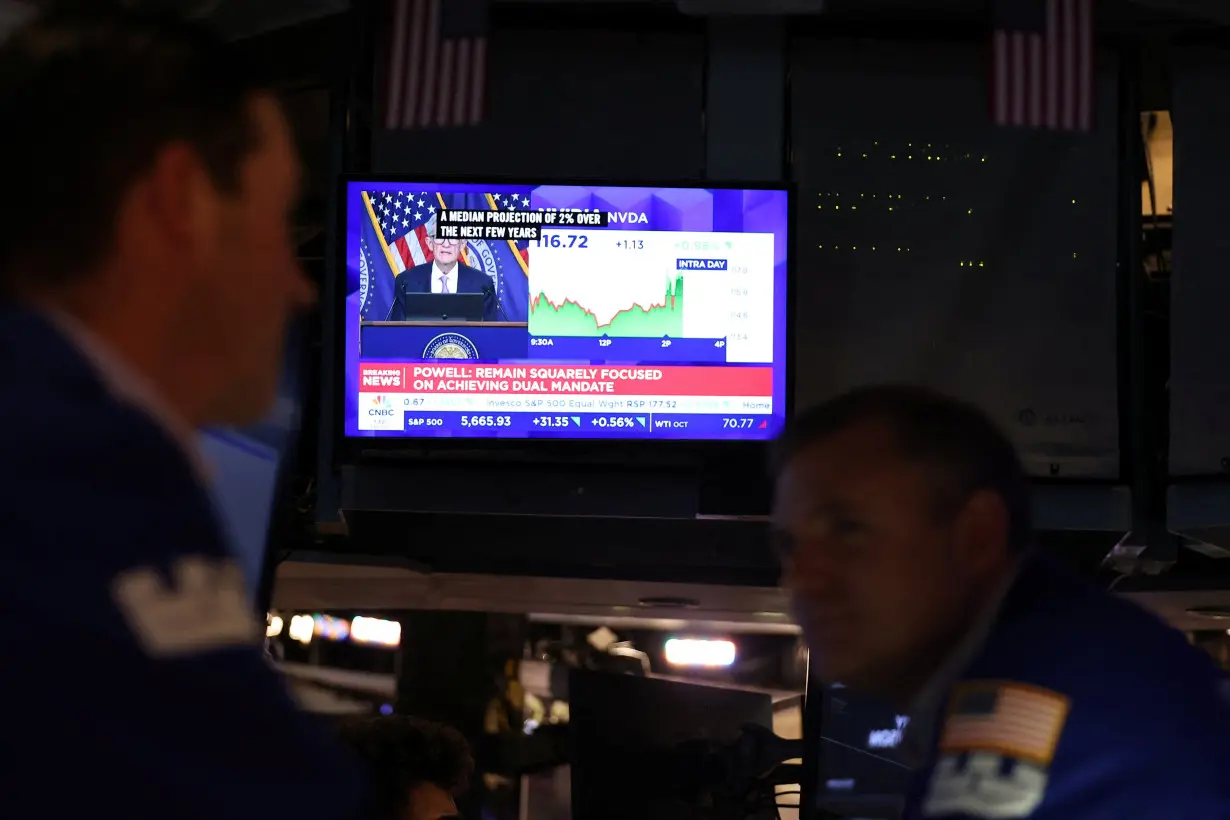 Federal Reserve Chair Jerome Powell interest rate announcement at the New York Stock Exchange (NYSE) in New York City