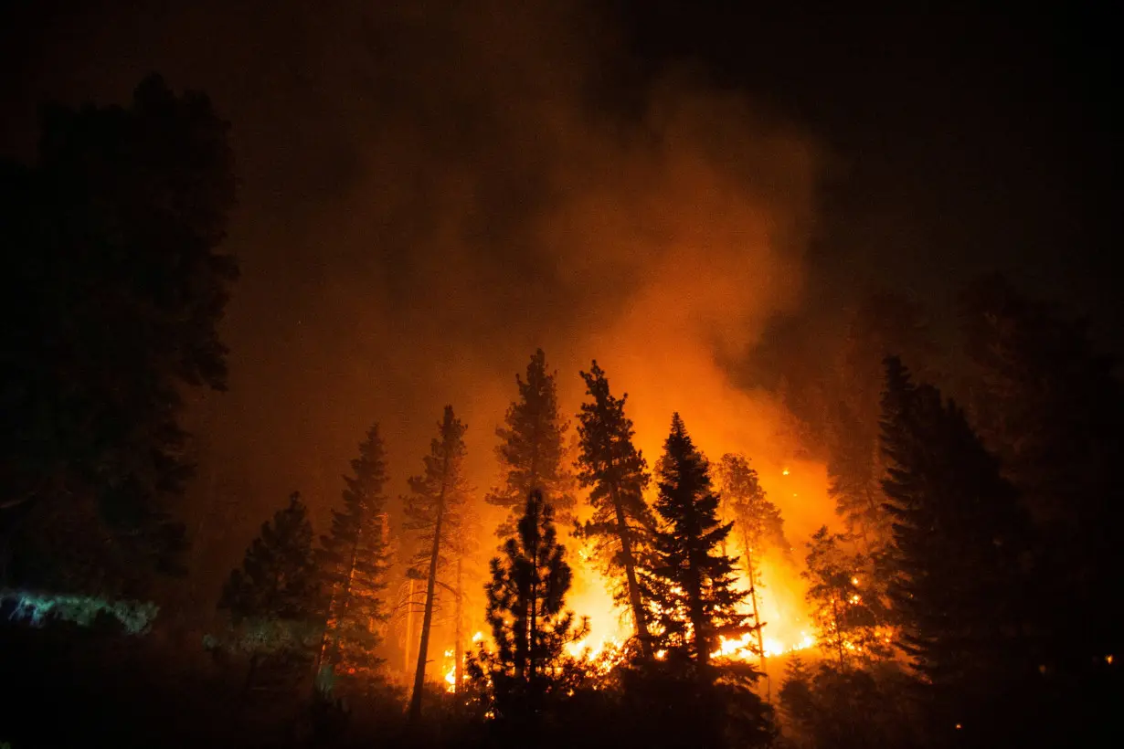 FILE PHOTO: The Bridge Fire burns the mountain communities to the northeast of Los Angeles, in Wrightwood