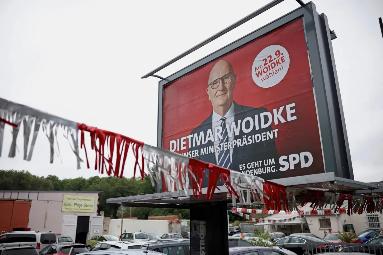 FILE PHOTO: Election campaign posters ahead of the upcoming Brandenburg election