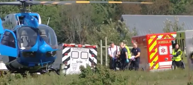 Orchard accident: 25 hurt as hay wagon overturns on school trip in Wisconsin