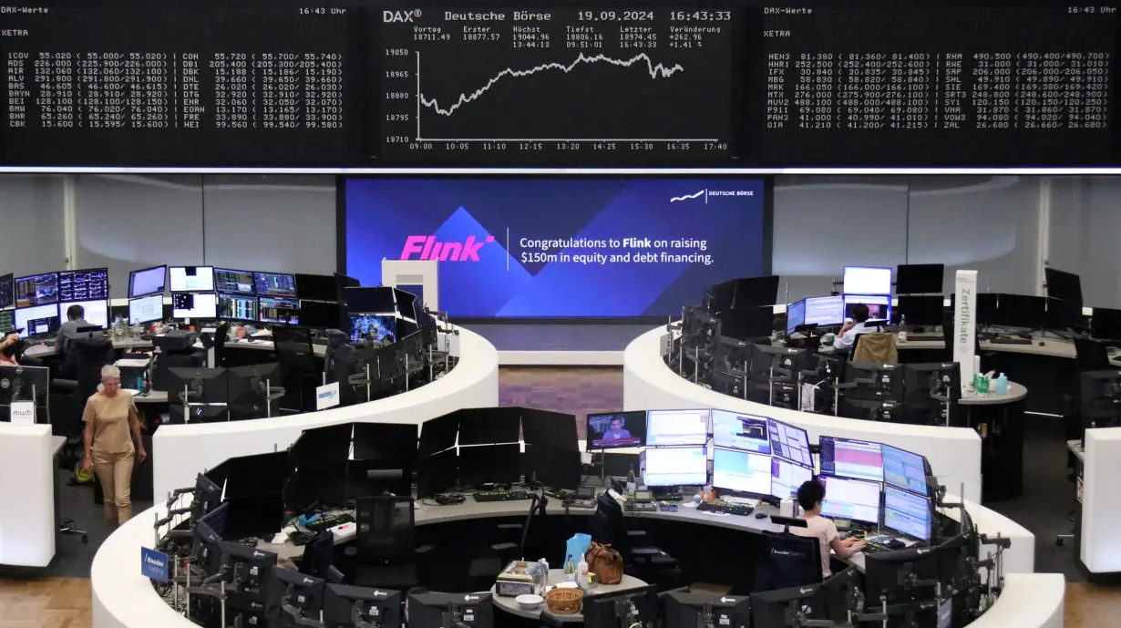 FILE PHOTO: German share price index DAX graph is pictured at the stock exchange in Frankfurt