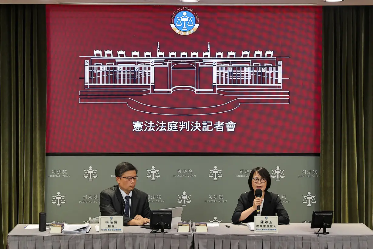 Taiwan constitutional court holds a press conference after the ruling on the constitutionality of death penalty, in Taiwan