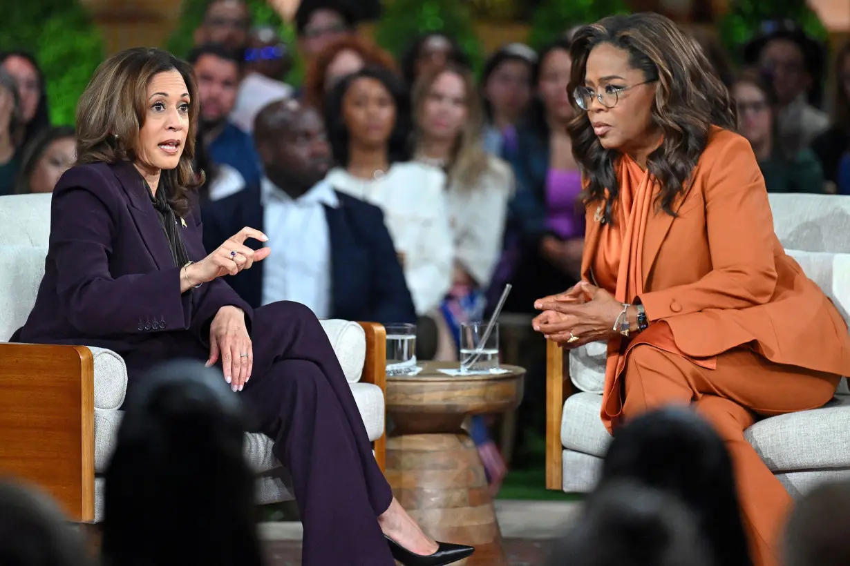 At a star-studded online rally with Oprah Winfrey, Harris discusses abortion rights, immigration and gun ownership