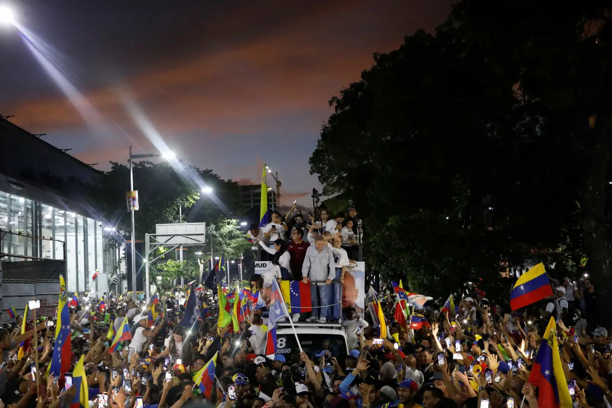 Venezuela's opposition presidential candidate Edmundo Gonzalez and opposition leader Maria Corina Machado campaign in Caracas