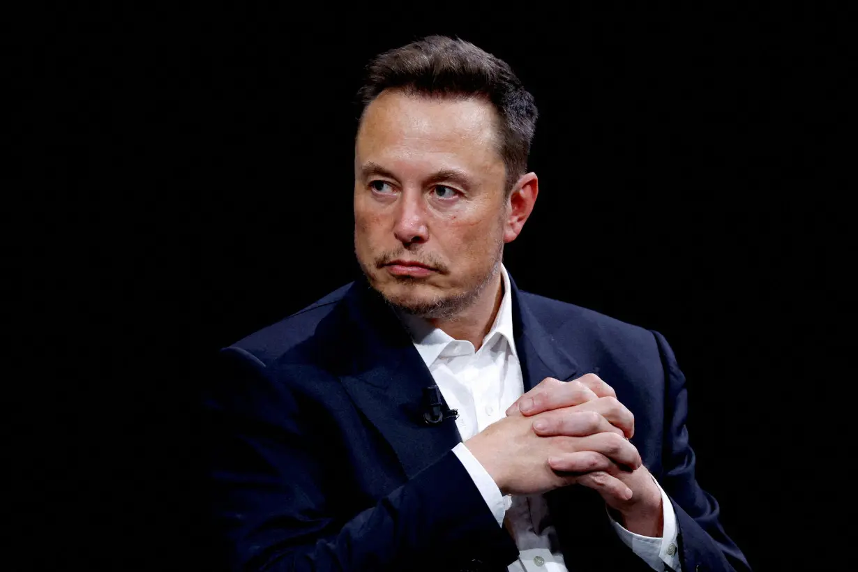 FILE PHOTO: Tesla CEO and xAI owner Elon Musk in Paris