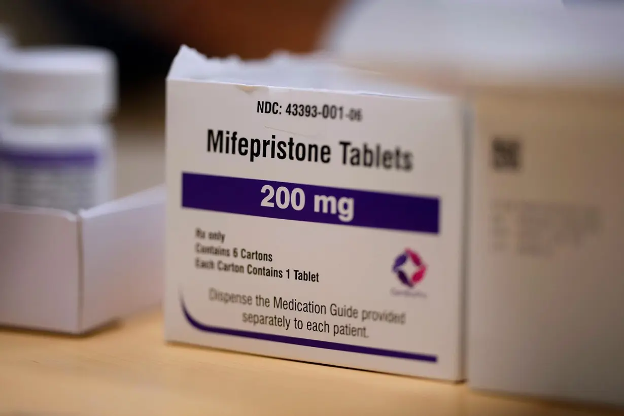 Mifepristone tablets are seen in a Planned Parenthood clinic in Ames, Iowa on July 18, 2024.