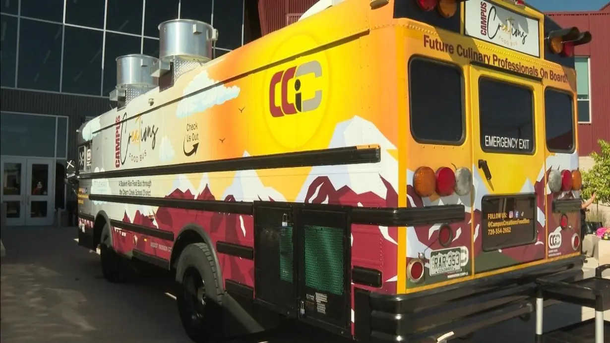 A school bus is being used to give students experience in the food industry