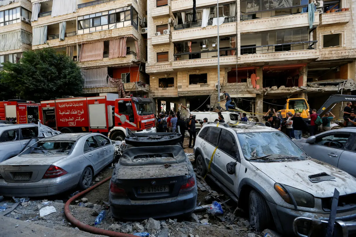 Aftermath of Israeli strike on Beirut's southern suburbs